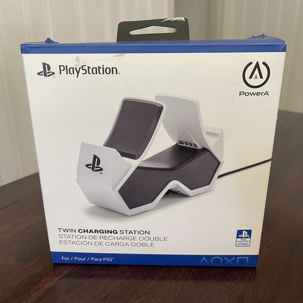 SONY PLAYSTATION 5 - PowerA Twin Charging Station - Black/White NEW - OPEN BOX